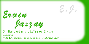 ervin jaszay business card